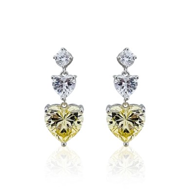 Champagne Heart Earrings - Thumbnail