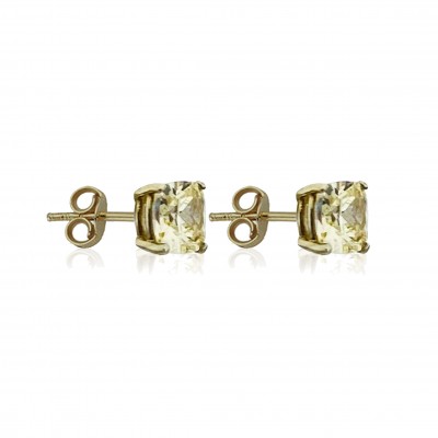 Champagne Solitaire Earrings - Thumbnail