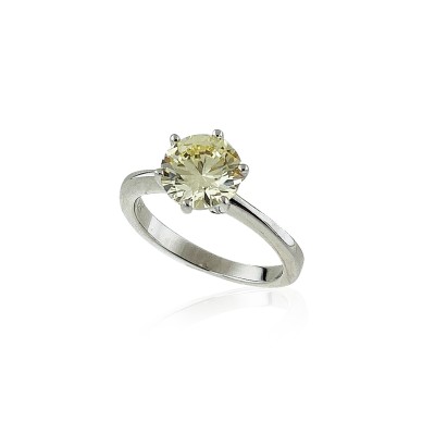 by Eda Çetin - Champagne Solitaire Ring - 2 Carat