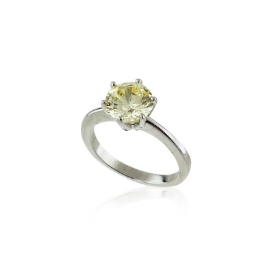 Champagne Solitaire Ring - 2 Carat - Thumbnail