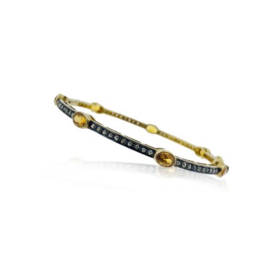 byEdaÇetin - Citrine Stone Diamond Bracelet