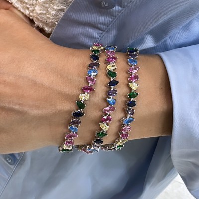 Colorful Asymmetric Waterline Bracelet - Thumbnail