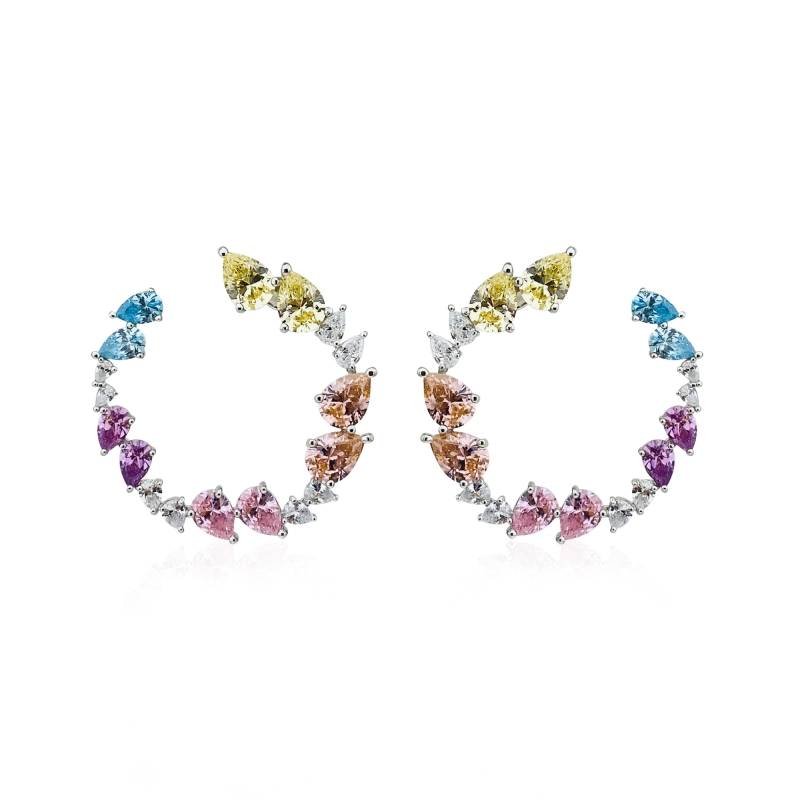 Colorful Asymmetric Drop Earrings