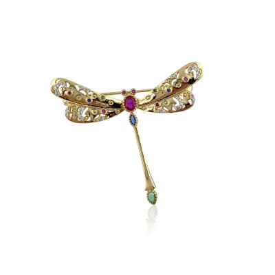 Colorful Dragonfly Brooch - by Eda Çetin