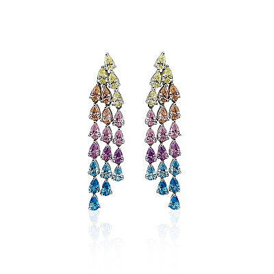 Colorful Teardrop Pendant Earrings - by Eda Çetin