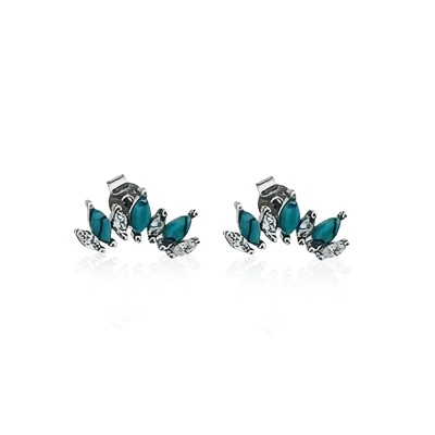 Crown Turquoise Earrings