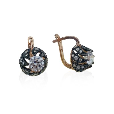 Crow's Feet Diamond Mounting Earrings - Thumbnail