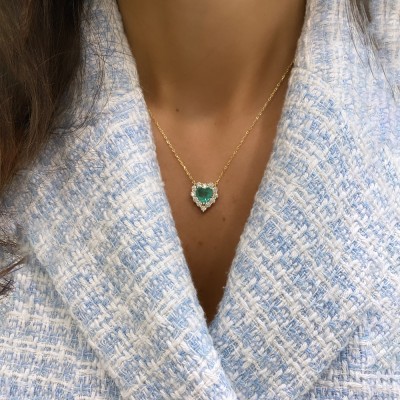 Crystal Heart Necklace - Thumbnail