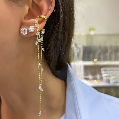 Crystal Stone Cartilage Earring - Thumbnail
