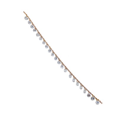 Crystal Stone Pendant Anklet - Thumbnail