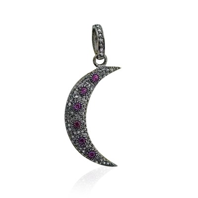 byEdaÇetin - Diamond Big Moon Pendant