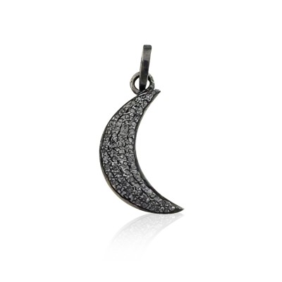 byEdaÇetin - Diamond Moon Pendant