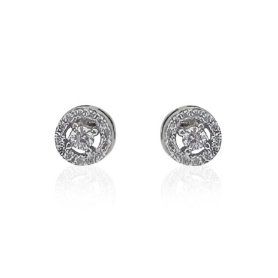 Diamond Mounted Solitaire Earrings - Thumbnail