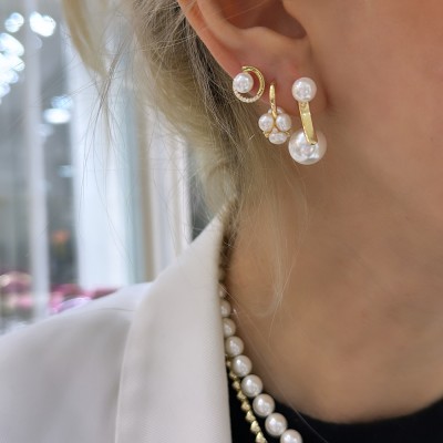 byEdaÇetin - Dom Pearl Earrings