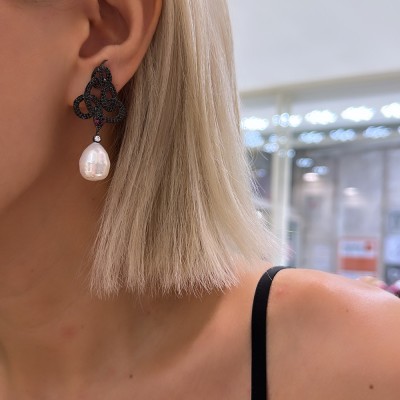 byEdaÇetin - Dora Snake Collection Earrings - Black (1)