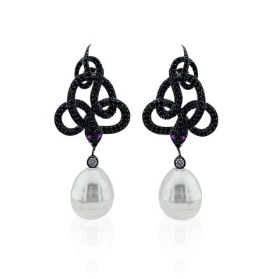 byEdaÇetin - Dora Snake Collection Earrings - Black