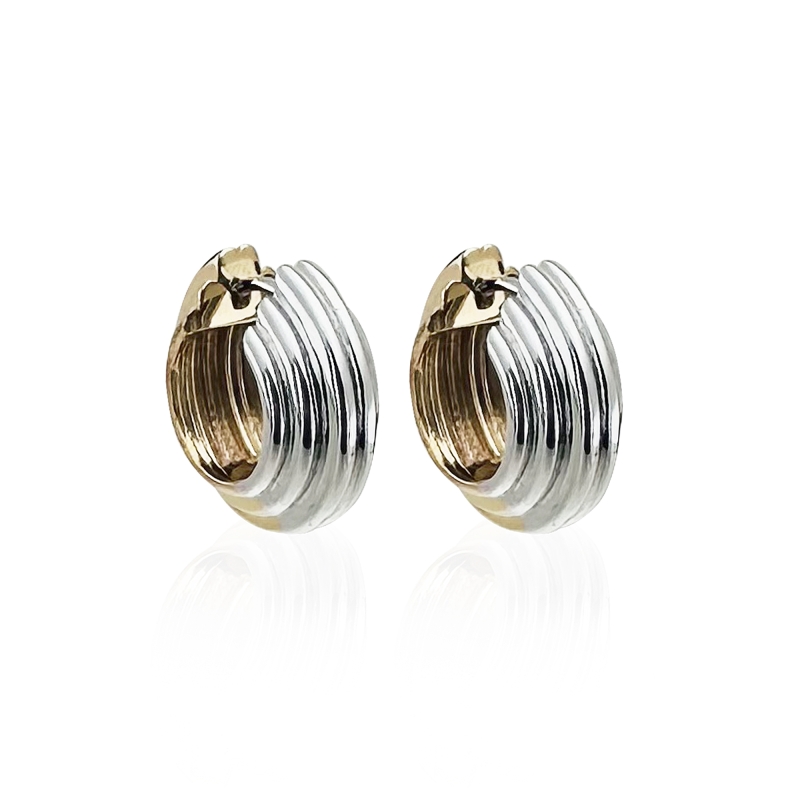 Double Color Italian Hoop Earrings - 1
