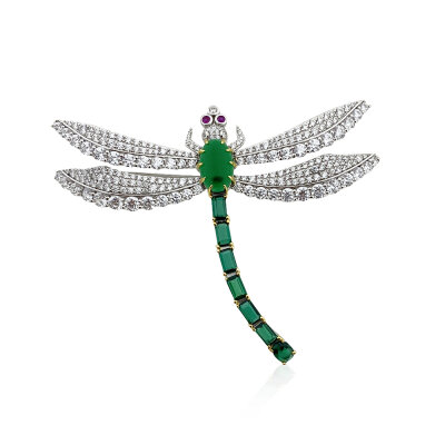 Dragonfly Brooch - Green - by Eda Çetin