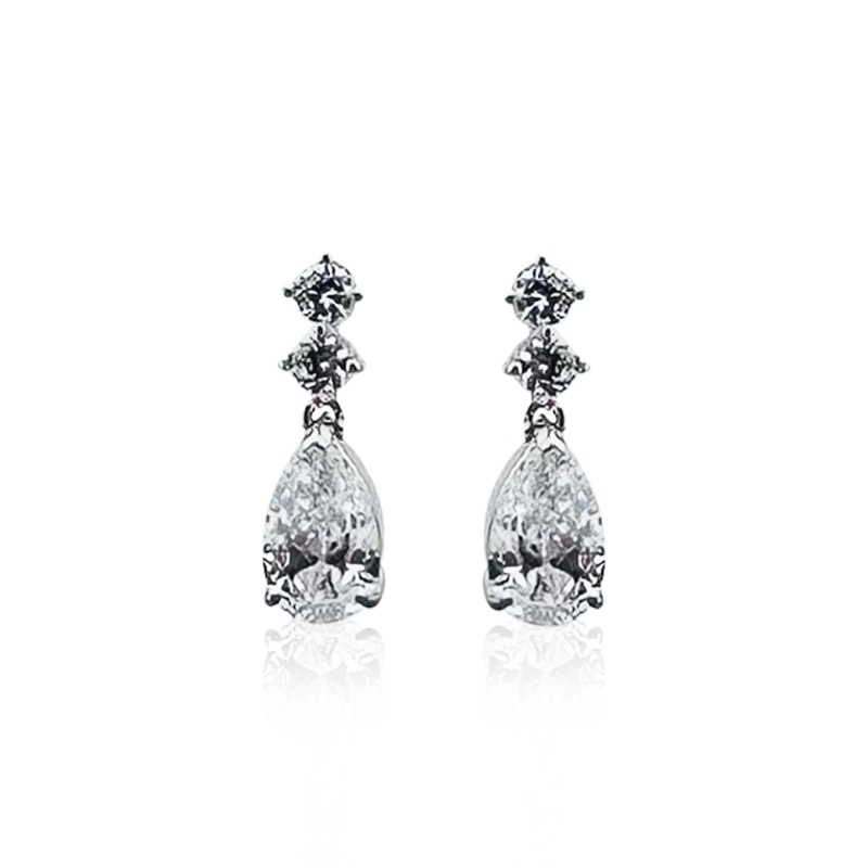 Drop Detail Solitaire Earring