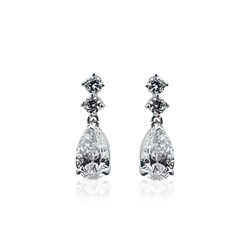 Drop Detail Solitaire Earring