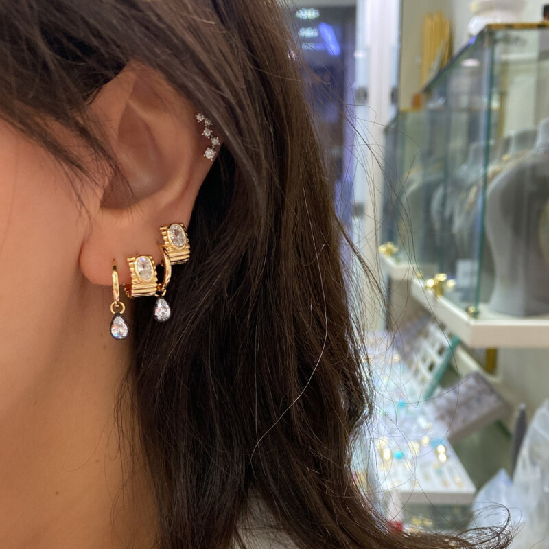 Drop Earrings in a Hoop - 2