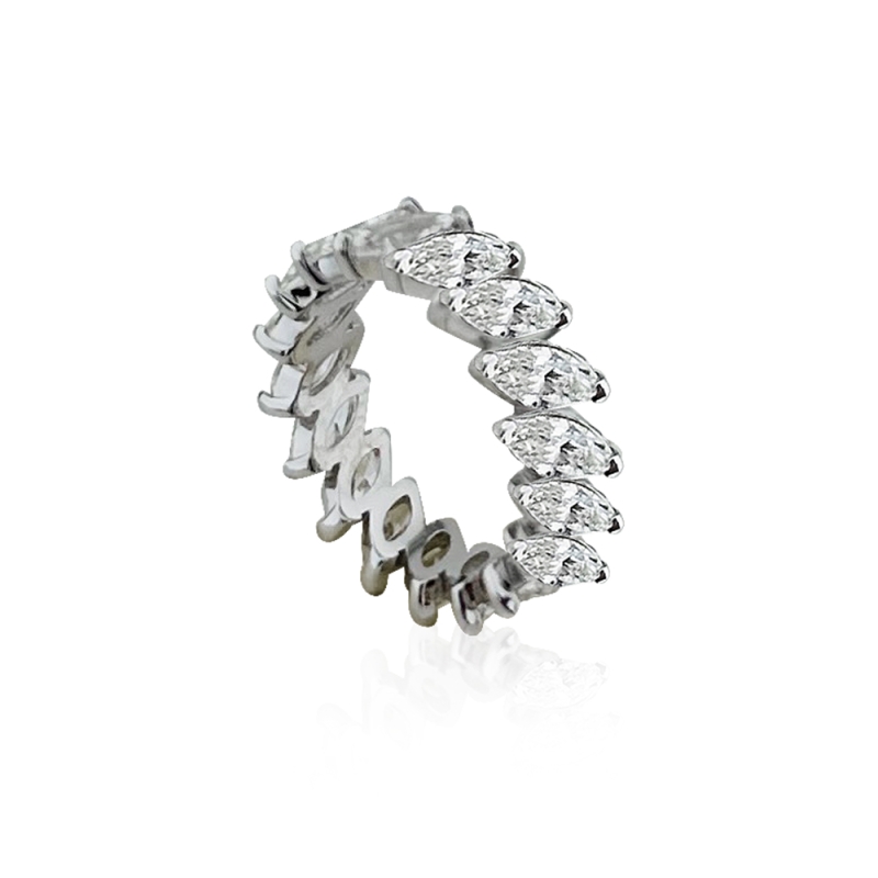 Drop Eternity Ring with Moissanite Stone