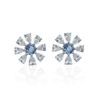byEdaÇetin - Drop Flower Stone Earrings