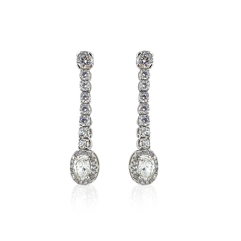 Earrings with Moissanite Stones - 1
