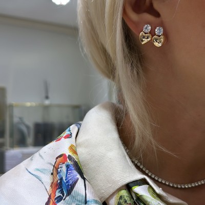 Efka Italian Heart Earrings - by Eda Çetin