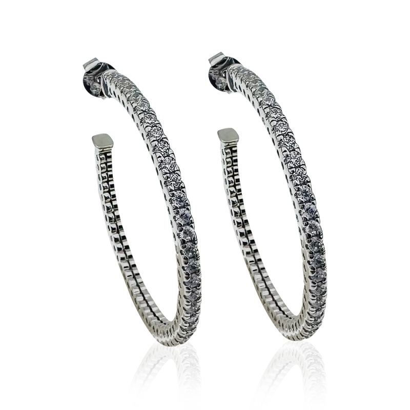 Eleni Italian Hoop Earrings - 4 cm