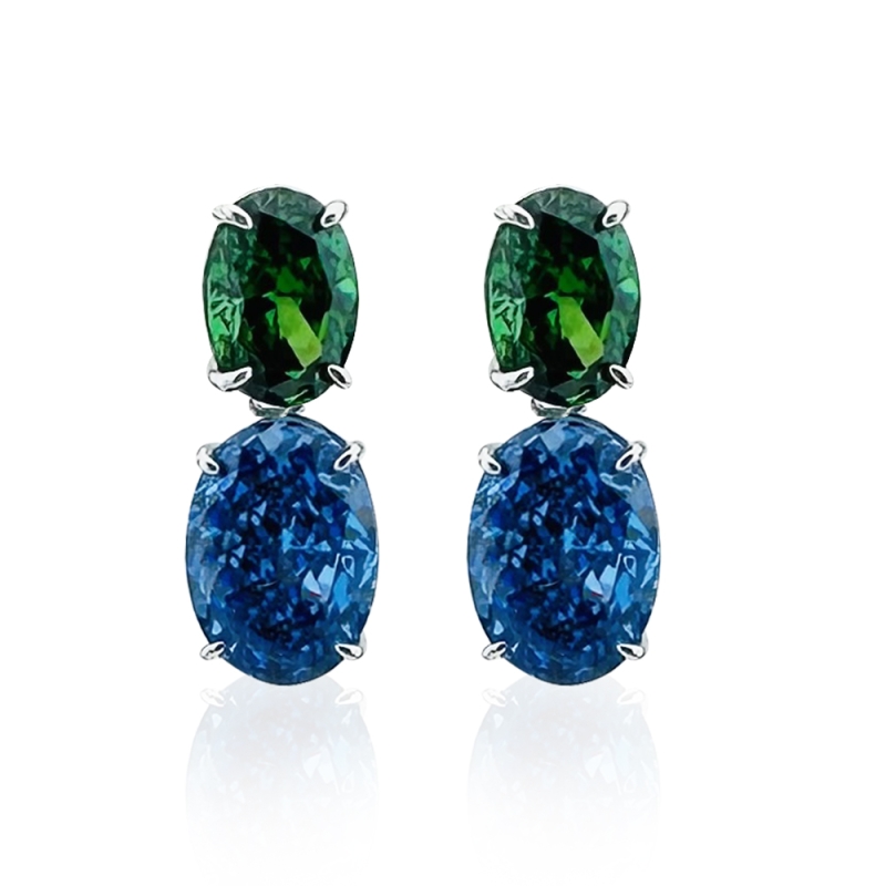 Elenis Blue Stone Italian Earrings