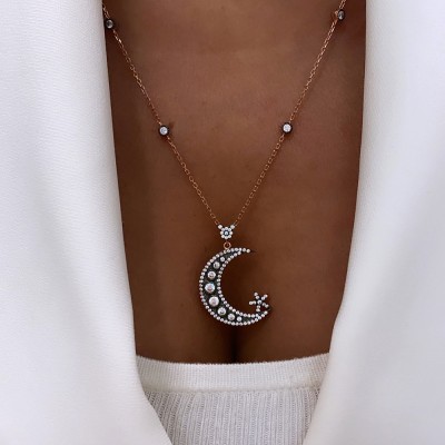 Elmas Montür Hilal Kolye - by Eda Çetin