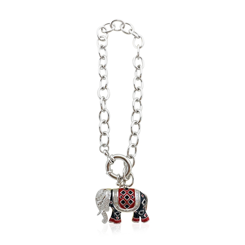 Enamel Elephant Bracelet