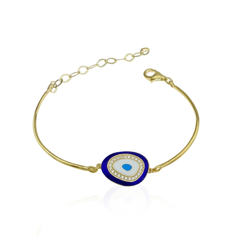 Enamel Evil Eye Bead Bracelet