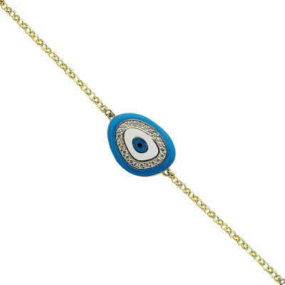 Enamel Evil Eye Bead Bracelet