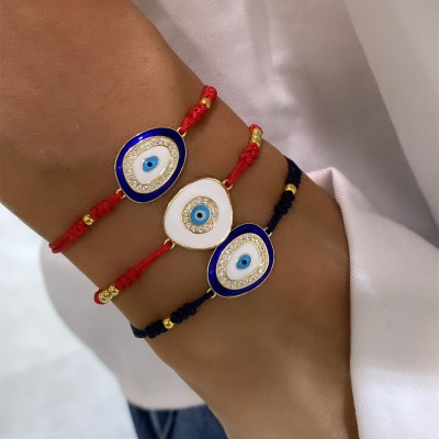 Enamel Eye String Bracelet - Thumbnail