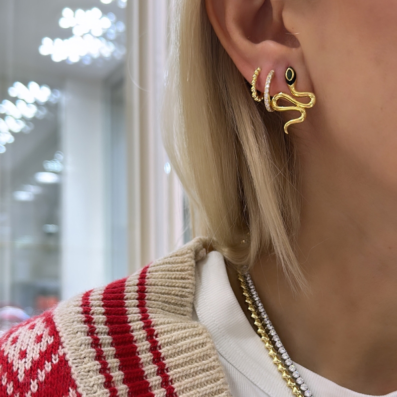 Enamel Snake Earring - 2