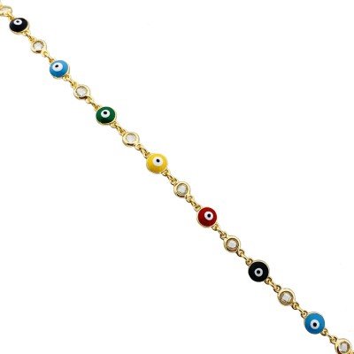 by Eda Çetin - Enameled Classic Evil Eye Bead Bracelet