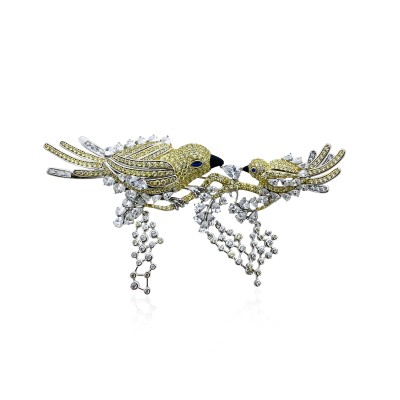 by Eda Çetin - Espina Bird Brooch - Pink