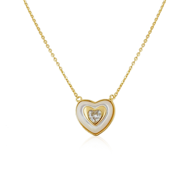 Espino Mother of Pearl Heart Necklace