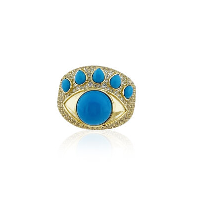 Eti Turquoise Eye Ring - by Eda Çetin