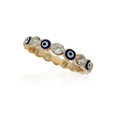 Evil Eye Bead Ring - Thumbnail