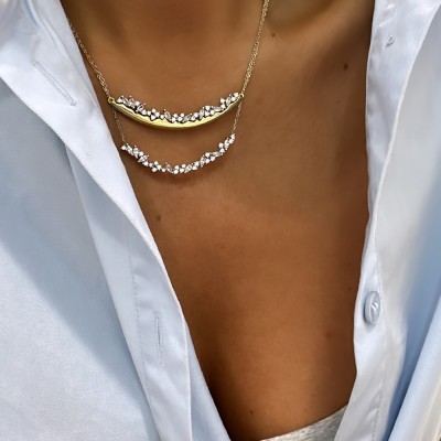 Fey Baguette Stone Necklace - Thumbnail