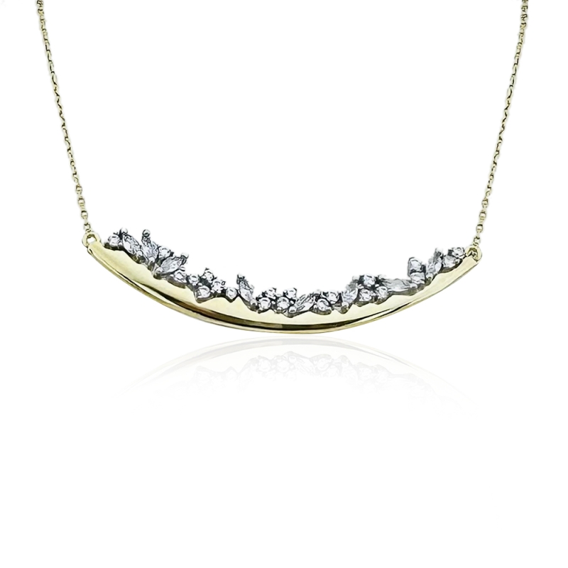 Fey Baguette Stone Plate Necklace