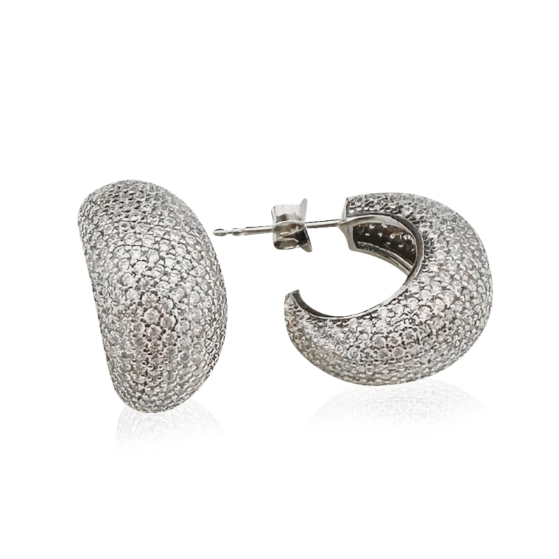 Flora Stone Hoop Earrings - 2