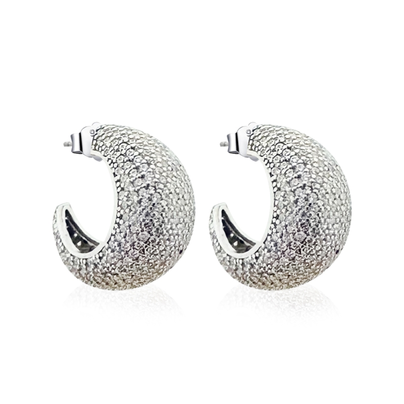 Flora Stone Hoop Earrings - 3