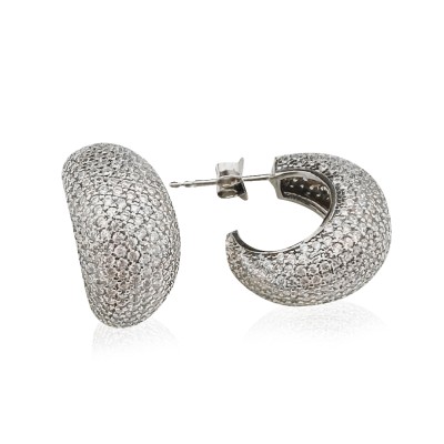 Flora Stone Hoop Earrings - Thumbnail