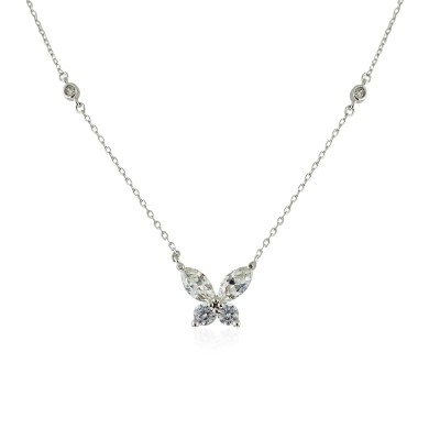 by Eda Çetin - G Color Zircon Butterfly Necklace