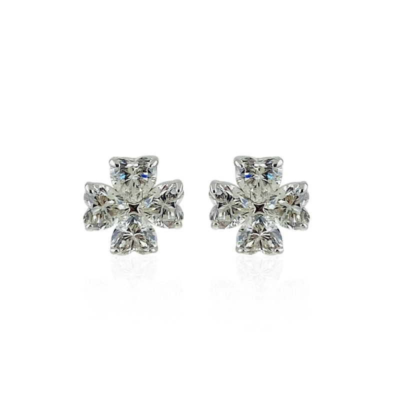 G Color Zircon Clover Earring