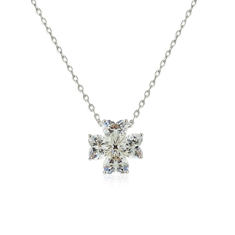 G Color Zircon Clover Necklace